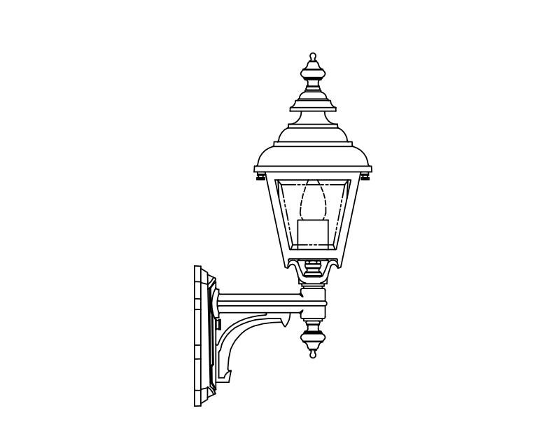 Plymouth, Small, aluminum, Wall Mount, Clear glass, (1) 60W INC, 120V
